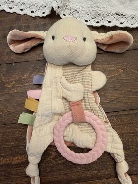 Itzy Ritzy Bitzy Crinkle Sensory Plush Bunny Teether Toy - EUC
